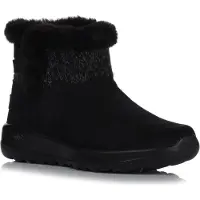 SKECHERS Damen Winter-Halbstiefel aus Wildleder in Schwarz, Modell 144133BKGY