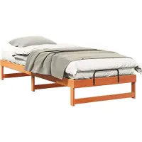 Syfax Bettrahmen Braun 90 x 220 cm Massives Kiefernholz
