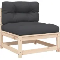 Syfax Gartensofa ohne Armlehnen mit Kissen Massivholz Kiefer