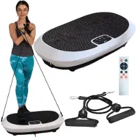 Fit4Med | Vibrationsplattform, vibrierendes Körpermassagegerät mit Seilen, 30 Programme, 200 W + Tasche