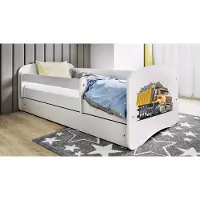 RAUMHIRSCH FURNITURE Kinderbett Jugendbett Lastwagen 70x140, 80x160, 80x180 cm - Komplettset mit Schublade & Rausfallschutz