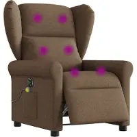 Syfax Massagesessel Elektrisch Braun Stoff