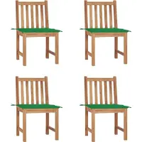 Syfax Gartenstühle 4 Stk. mit Kissen Massivholz Teak