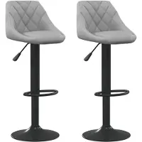 Syfax Barhocker 2 Stk. Hellgrau Samt