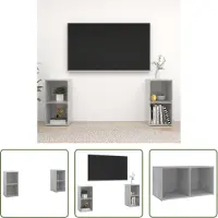 The Living Store TV-Schränke 2 Stk. Betongrau 72x35x36,5 cm Holzwerkstoff