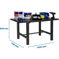 Simon Rack Werkbank SIMONWORK BT6L METAL 1500 ANTHRAZIT mit Parafuser