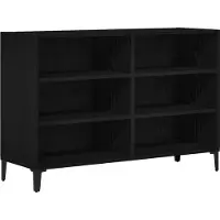 Syfax Sideboard Schwarz Eichen-Optik 103,5 x 35 x 70 cm Holzwerkstoff
