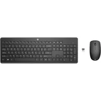 HP 235 Wireless-Maus und -Tastatur (kombiniert), Volle Größe (100%), Kabellos, RF Wireless, Schwarz, Maus enthalten