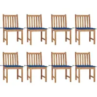 Syfax Gartenstühle 8 Stk. mit Kissen Massivholz Teak