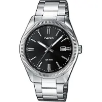 Casio Quarzuhr, silber (edelstahlfarben, schwarz, schwarz), , Armbanduhren, Herren, edelstahlfarben, Quarzuhr, Armbanduhr, Damenuhr, Herrenuhr, Edelstahlarmband, Neo-Display, Tag
