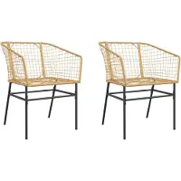 Syfax Gartenstühle 2 Stk. Braun Poly Rattan