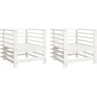 Syfax Gartenstühle 2 Stk. Weiß Massivholz Kiefer