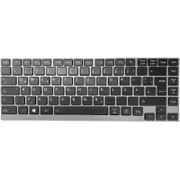 T-ProTek Tastatur - Farbe: Schwarz - mit Grau Rahmen - mit Beleuchtung Deutsches Tastaturlayout kompatibel für Toshiba Portege R835