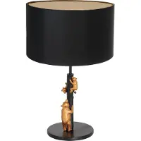 Steinhauer Tischleuchte Animaux 7203ZW, Metall, Leinen, schwarz