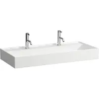 Laufen Kartell Waschtisch unterbaufähig, 2 Hahnlöcher, ohne Überlauf, 1000x460mm, H8103370001151, Farbe: Weiß