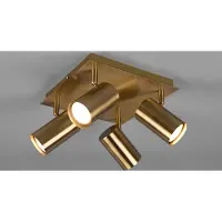 Meine Wunschleuchte Deckenstrahler 4-flammig Spots schwenkbar Altmessing, 24 x 24cm, mit GU10 LED