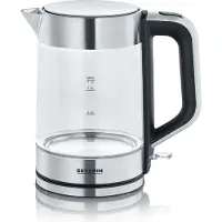 Severin WK 3420, 1,7 l, 2200 W, Schwarz, Edelstahl, Transparent, Glas, Edelstahl, Wasserstandsanzeige, Überhitzungsschutz