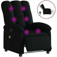 Syfax Massagesessel Elektrisch Schwarz Stoff