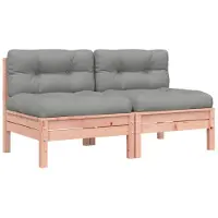 Syfax Gartensofa ohne Armlehnen mit Kissen 2Stk. Massivholz Douglasie