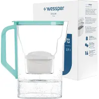 Wessper D3 SLIM Wasserfilterkanne 2,7 L Mint mit 1x aquamax Filter
