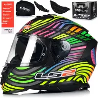 LS2 Helmets Integralhelm mit Sonnenblende | LS2 FF800 STORM II | Motorrad Helm Vollvisierhelm Mopedhelm ECE 22.06 | Motorradhelm Full-Face Helm Pinlock inklusive | M (57-58cm)