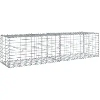Super Merchant Gabione mit Deckel 200x50x50 cm Verzinktes Eisen