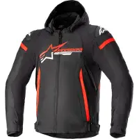 Alpinestars Zaca wasserdichte Motorrad Textiljacke, schwarz/rot/weiß, XL