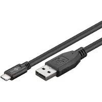 Goobay 55466, 1 m, USB C, USB A, USB 2.0, 0,48 Gbit/s, Schwarz