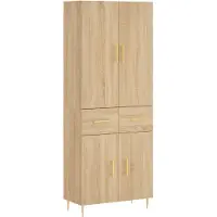 Syfax Highboard Sonoma-Eiche 69,5x34x180 cm Holzwerkstoff