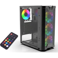 Inca EMG-15XB, Midi Tower, PC, Schwarz, ATX, micro ATX, Mini-ATX, ABS, Metall, Gaming