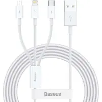 Baseus Superior, 1,5 m, USB A, USB C/Micro USB A/Lightning, USB 2.0, 0,48 Gbit/s, Weiß