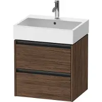 Duravit Ketho.2 Waschtischunterbau wandhängend, 2 Schubkästen, 584x549x460mm, für Vero Air 235060, K25275021210000, Farbe: Nussbaum Dunkel Dekor