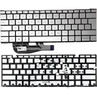 T-ProTek Tastatur - Farbe: Silber - mit Beleuchtung - ohne Rahmen Deutsches Tastaturlayout kompatibel für ASUS UX390UA