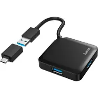 Hama 00200116, USB 3.2 Gen 1 (3.1 Gen 1) Type-A + Type-C, USB 3.2 Gen 1 (3.1 Gen 1) Type-A, 5000 Mbit/s, Schwarz, 0,15 m, Deutschland