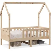 Syfax Kinderbett Hausbett 70x140 cm Massivholz Kiefer