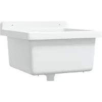 Syfax Ausgussbecken Wandmontage Weiß 40x40x24 cm Harz