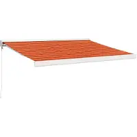 Syfax Markise Einziehbar Orange und Braun 3,5x2,5 m Stoff & Aluminium