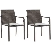 Syfax Gartenstühle mit Kissen 2 Stk. Braun 56x59x84 cm Poly Rattan