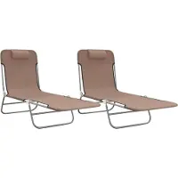 Syfax Sonnenliegen Klappbar 2 Stk. Braun Textilene und Stahl