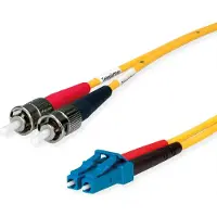 Telegärtner Duplex-Adapterkabel 9/125 OS2, 2x ST Stecker, 1x LC Duplex Stecker, gelb, 2 m