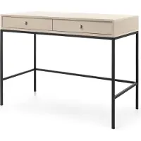 Selsey Schminktisch Monne - Konsolentisch im Vintage-Stil mit Schubladen, Beige, 104 cm breit