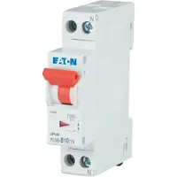 Eaton Power Quality Eaton 263270 Leitungsschutzschalter, 10 A, 1p+N, Charakteristik: B PLN6-B10/1N-DE - 12 Stück