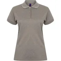 Henbury H476 | Damen Coolplus Wicking Polo Shirt / Mikro-Piqué - Farbe: Heather Grey - Größe: 3XL