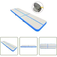 The Living Store Aufblasbare Gymnastikmatte mit Pumpe 700x100x15 cm PVC Blau