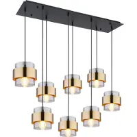 Globo Hängeleuchte Metall schwarz matt, 8x E27