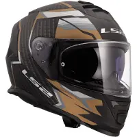 LS2 Helmets Integralhelm LS2 FF800 STORM II Tracker Mattschwarzes Gold größe XS