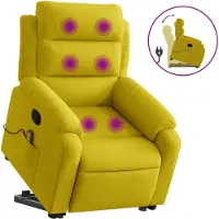 Syfax Massagesessel mit Aufstehhilfe Gelb Samt