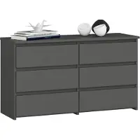 Akord Kommode CL100 Grafitgrau 6 Schubladen Modernes Design und Aufbewahrung
