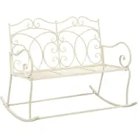 The Living Store Gartenbank 104 cm Eisen Antik Weiß