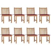 Syfax Gartenstühle 8 Stk. mit Kissen Massivholz Teak